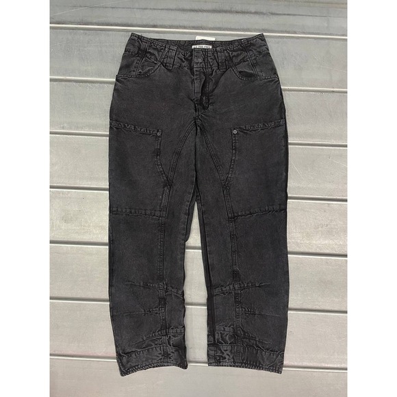 Free People Pants - We The Free Free People  Supersonic Slim Pants Womens 6 Black Faded Wash Cropped